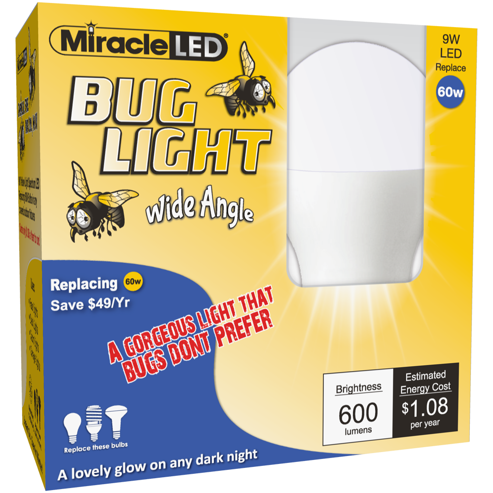 Amber MiracleLED 602037 Almost Free Energy Wide Angle 4-Pack Bug Light 